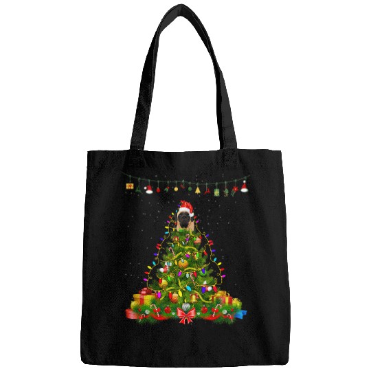 Christmas Tree Lights English Mastiff Dog Gift Lover Tee Bags