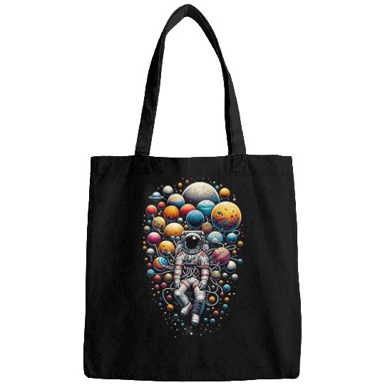 Astronaut Holding Planet Balloons Space Moon Mars Planets 7 Bags