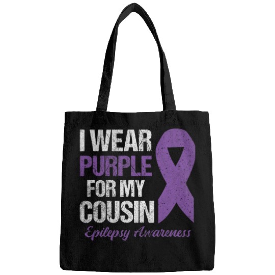 I Wear Purple For Cousin Epilepsy Awareness 1 Bags