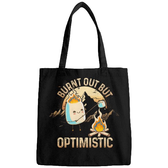 Burnt Out But Optimistic Retro vintages Camping Campfire Bags