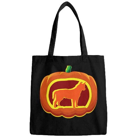 Cute Australian Cattle Dog Red Blue Heeler Pumpkin Halloween Bags