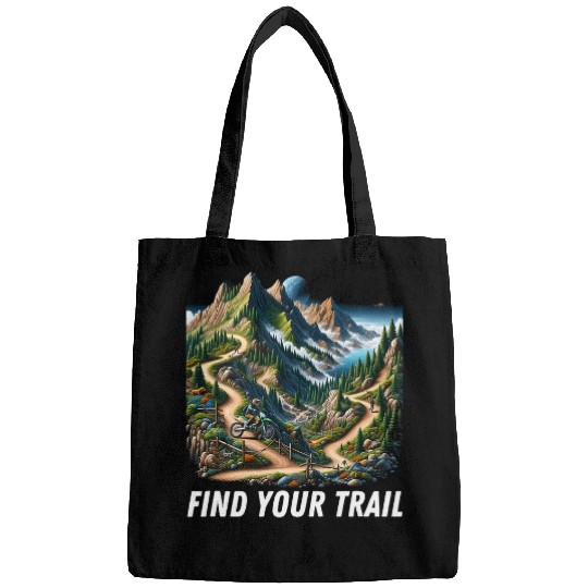 Find Your Trail Scenic Mountain Trail Dirt Bike Tee Bags