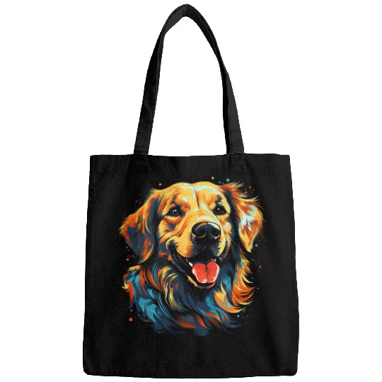 Cute Golden Retriever Graphic Adorable and Loyal Retriever Bags