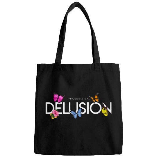 Impossible is a    Delusion Hibiscus and Butterfly 3 Bags
