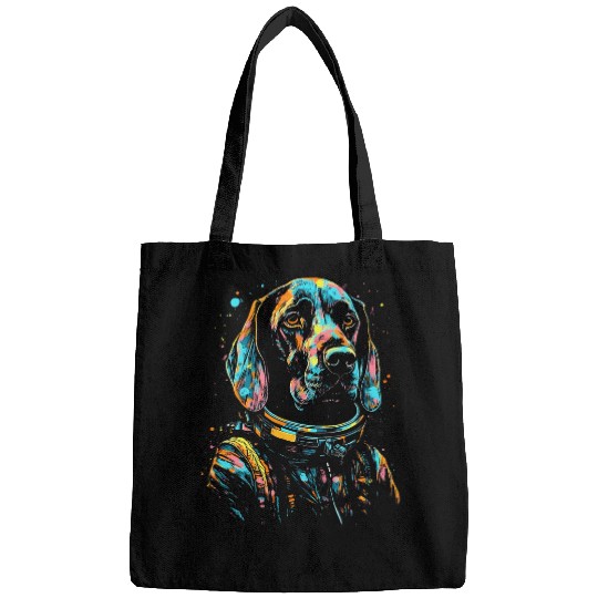 German Shorthaired Pointer Astronaut Dog in Space Fun Black Bags