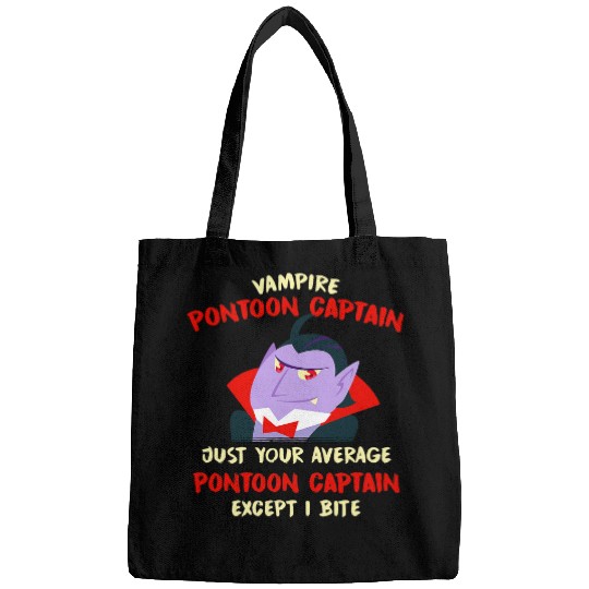 Pontoon Fun Vampire Pontoon Captain Halloween Pontoon Boat Scary 1 Bags