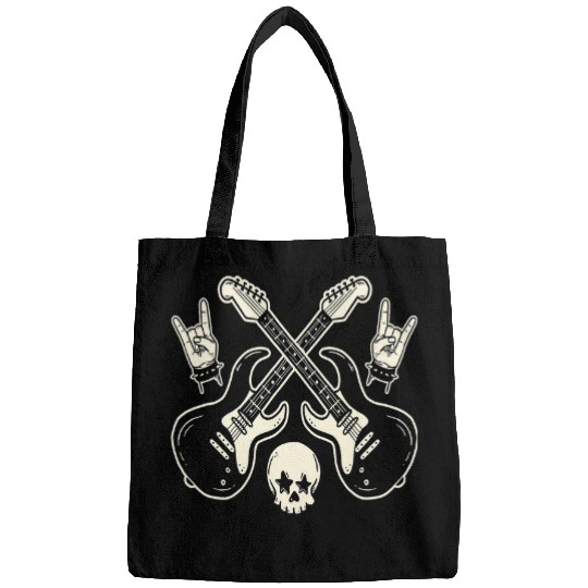 E Guitar Guitarist Rock Band Fan Heavy Metal Rock Music Fan Bags