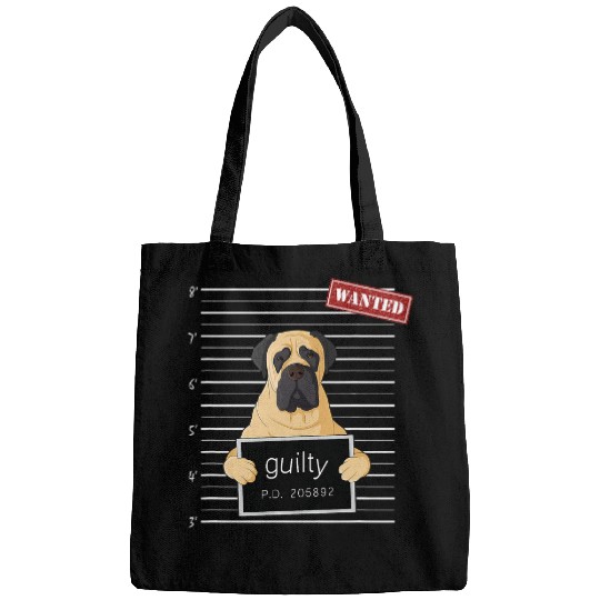 English Mastiff mug shot guilty dog Bags