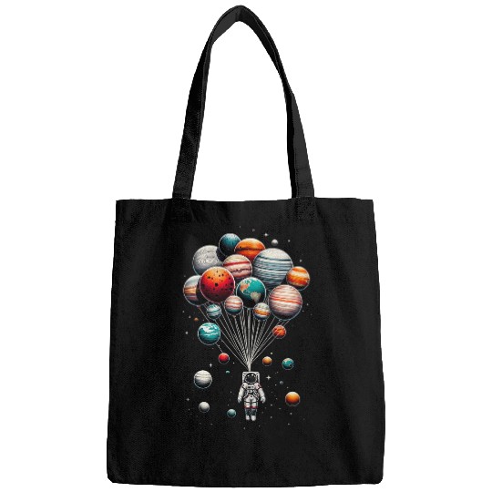 Astronaut Holding Planet Balloons Space Moon Mars Planets 2 Bags