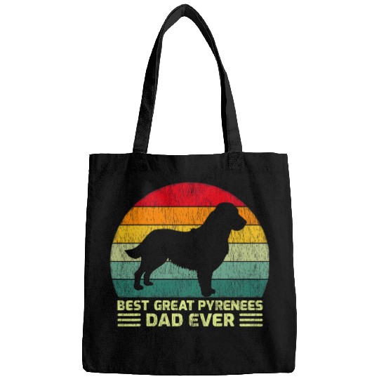 Mens Funny vintages bests Great Pyrenees Dad Ever Fathers Day Bags