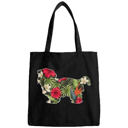 Shih Tzu Summer Tropical Floral Print Flower Hawaii Men Girl Bags