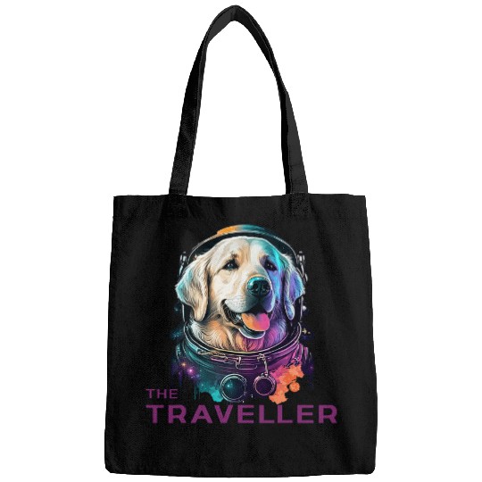 Golden retriever space traveller Bags