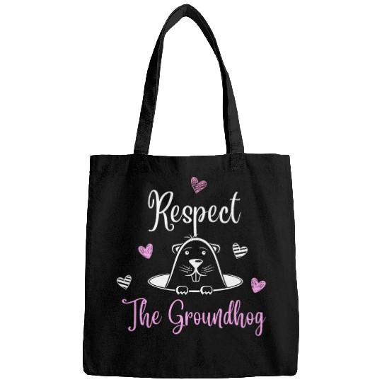Respect the Groundhog Funny Woodchuck Groundhog day 21 Bags