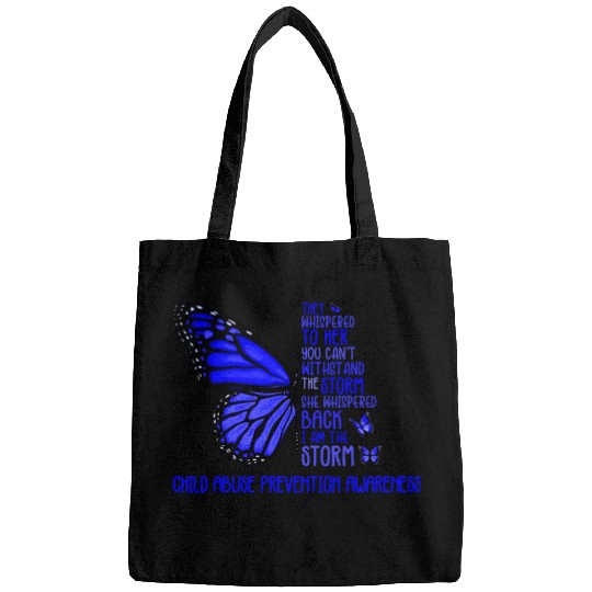 Im The Storm Strong Butterfly Blue Child Abuse Prevention Bags