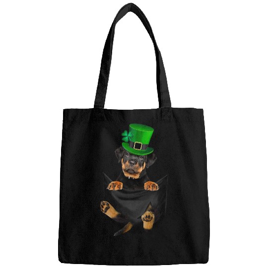 Dog Rottweiler Funny Rottweiler Lucky Pocket Dogs St. Patricks Day Bags