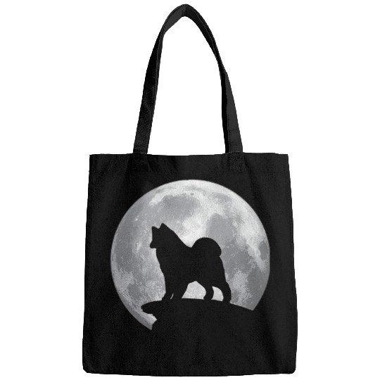Dog Samoyed And Moon vintages Halloween Costume Bags