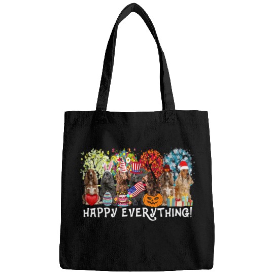 Happy Everything Boykin Spaniel Dog Seasons All Year Tree Lo28 Bags