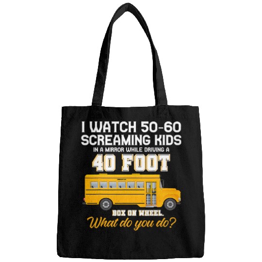 Funny School Bus Mirror While Driving Schoolbus Lover Bags