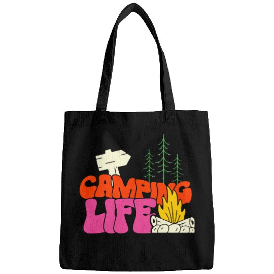 Camping Life Summer Casual Happy Camper Vacation Camping Bags