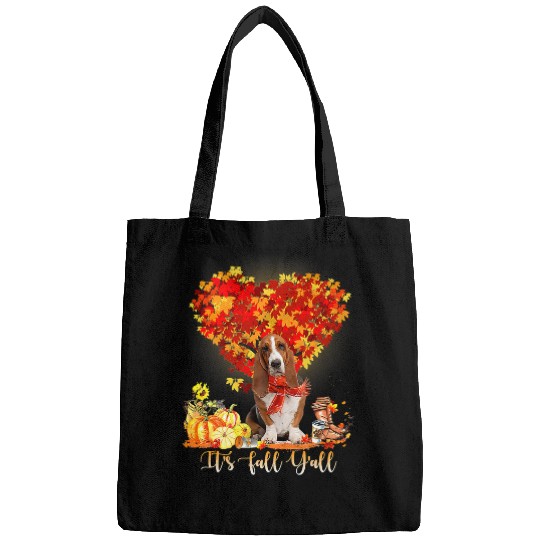 Dog Basset Hound Its Fall Yall Basset Hound Dog Lovers Thanksgiving183 Bags