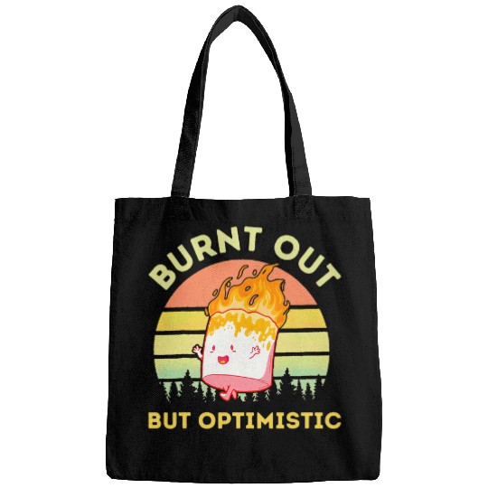 Burnt Out But Optimistic Retro vintages Sunset Marshmallow Bags