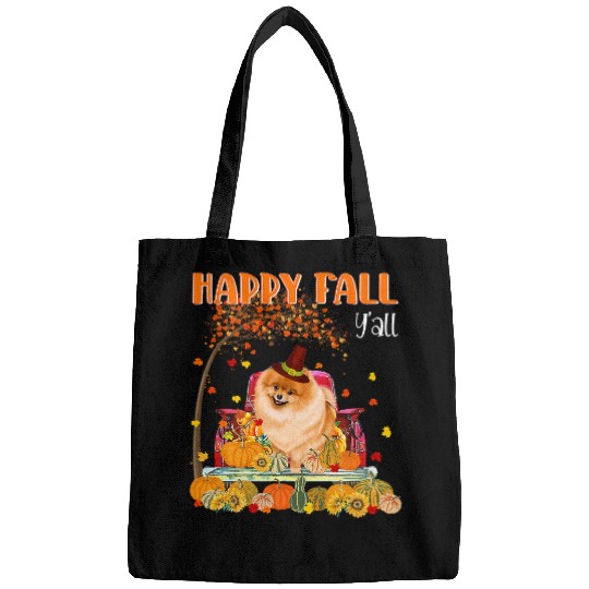 Dog Pomeranian Autumn Fall Pumpkin Truck Mappe Thanksgiving291 Bags