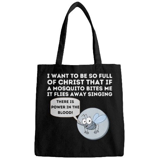 Christian Mosquito Joke Funny Christian Bible Jesus393 Christ Bags