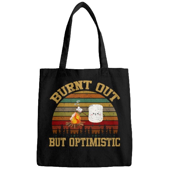 funny Burnt Out But Optimistic Marshmallow For Camping gifts Bags