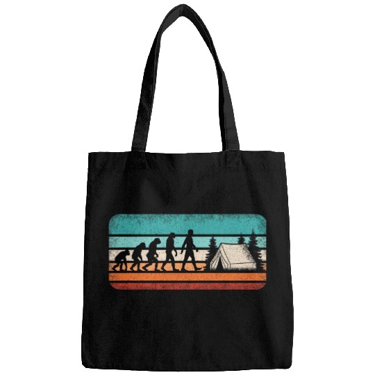 Funny Camping Evolution Retro Camper Hiking Camp Bags