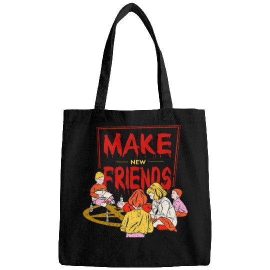 Funny Pentagram Scary Horror Art Make New Friends Bags