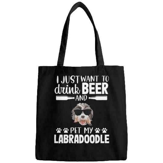 Funny Drink Beer Labradoodle Dog Owner Puppy Lover Gift Bags
