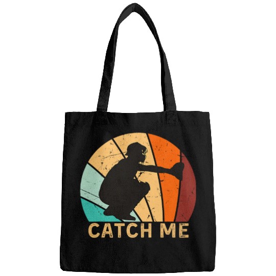 Catch Me Baseball Catcher Retro vintages Sunset Funny Bags