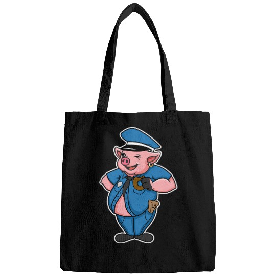 Retro Women Mens Pig Cop Farm Animal Lover I Love Pigs Bags