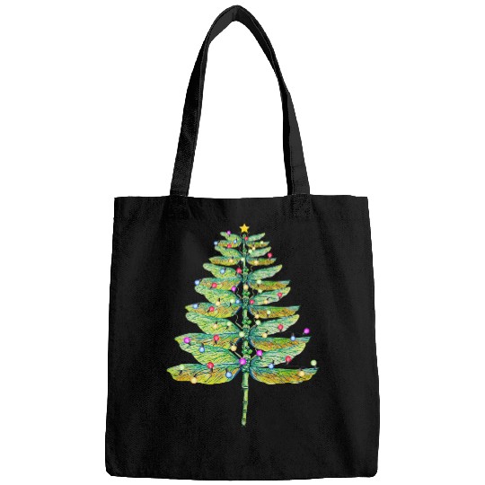 merry christmas lover xmass dragonfly christmas tree Bags