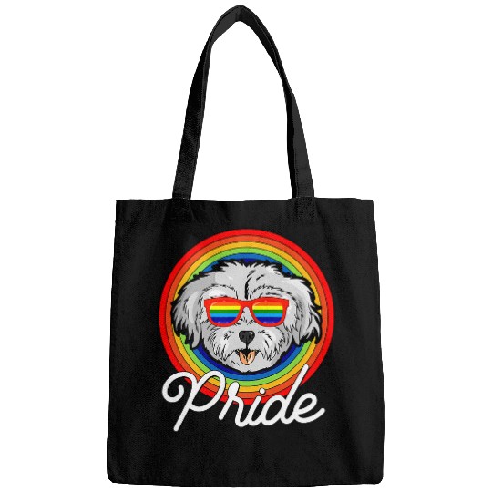 Dog Maltese LGTB Pride Rainbow Flag Bags