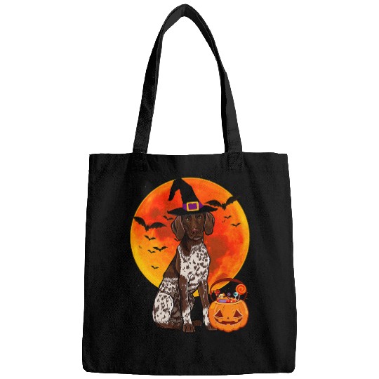 Halloween German Shorthaired Pointer Jack O Lantern Pumpkin Bags