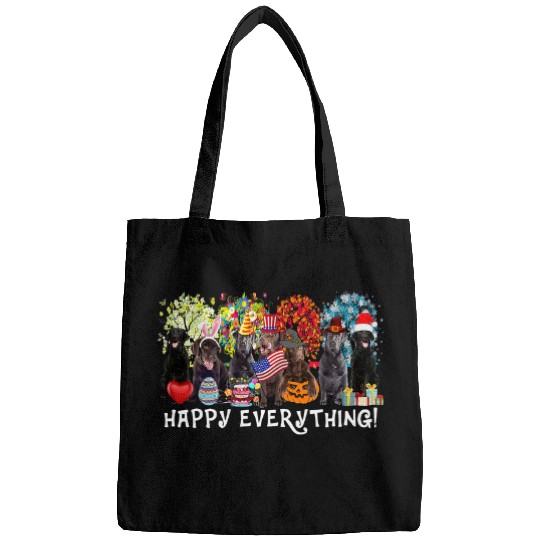 Happy Everything Chocolate Lab Dog Seasons All Year Tree Lov47 Bags