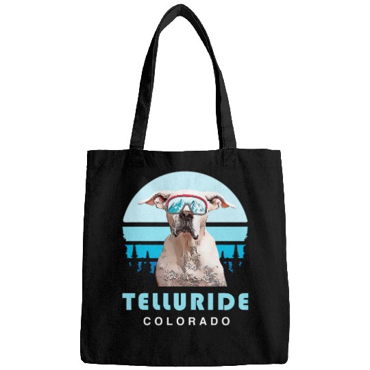 Dogo Argentino Winter Skis Telluride Colorado Dog Lover Bags