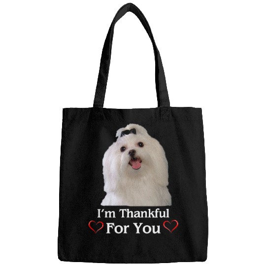 Dog Maltese Dogs Thanksgiving Love Dog Owners Design Bags