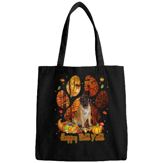 Its Fall Yall English Mastiff Pilgrim Dog Paw Thanksgiving152 Bags