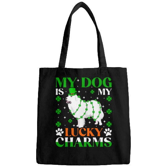 My Lucky Charms Great Pyrenees Dog St  Patricks Day Bags