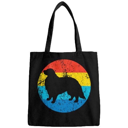 Great Pyrenees Dog Breed Silhouette Retro 1970s Circle Bags