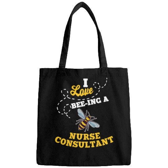 I Love BeeIng A nurses Consultant Honey Bee Job Profession Bags