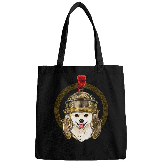 Dog Pomeranian in Roman Helmet Centurion Legionnaire Dog Lover 238 Bags