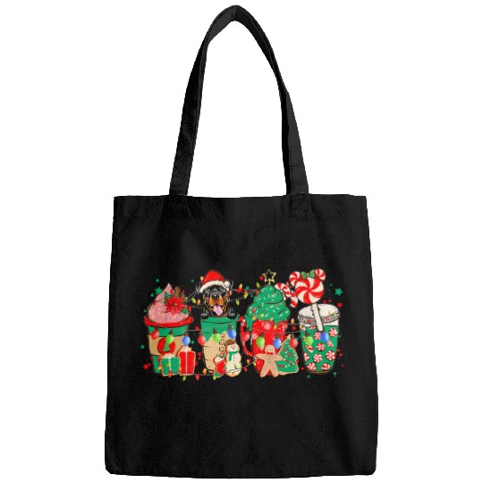 Dog Rottweiler Iced Latte Snowmen Sweets Snow Christmas Coffee Bags