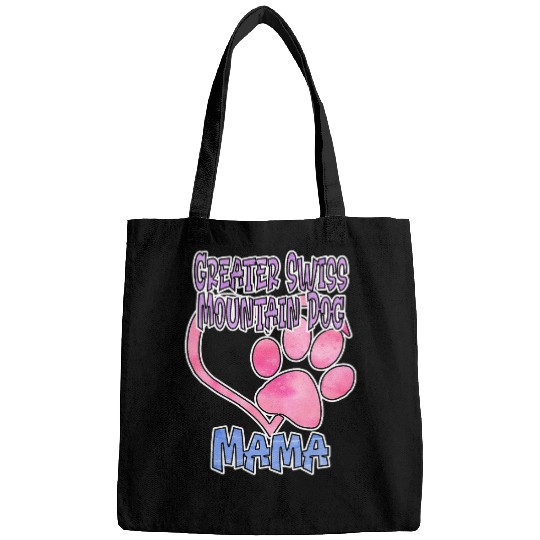 Greater Swiss Mountain Mama Dog Canine Dog Lover Paw Print Bags