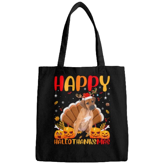 Funny Dog Lover Happy Rhodesian Ridgeback HelloThanksMas Bags