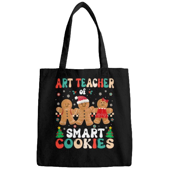 Gingerbread Art Teacher Of Smart Cookies Groovy xmass Day Bags