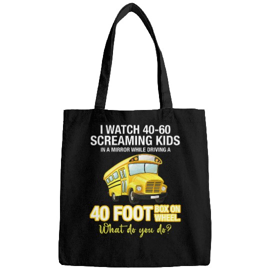 Funny School Bus Mirror While Driving Schoolbus Bags