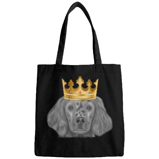 English Setter Dog Wearing A Crown Bags